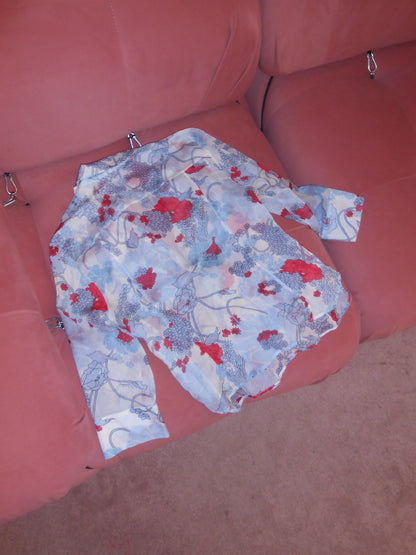 VALENTINO EARLY 2000S FLORAL TIE BLOUSE
