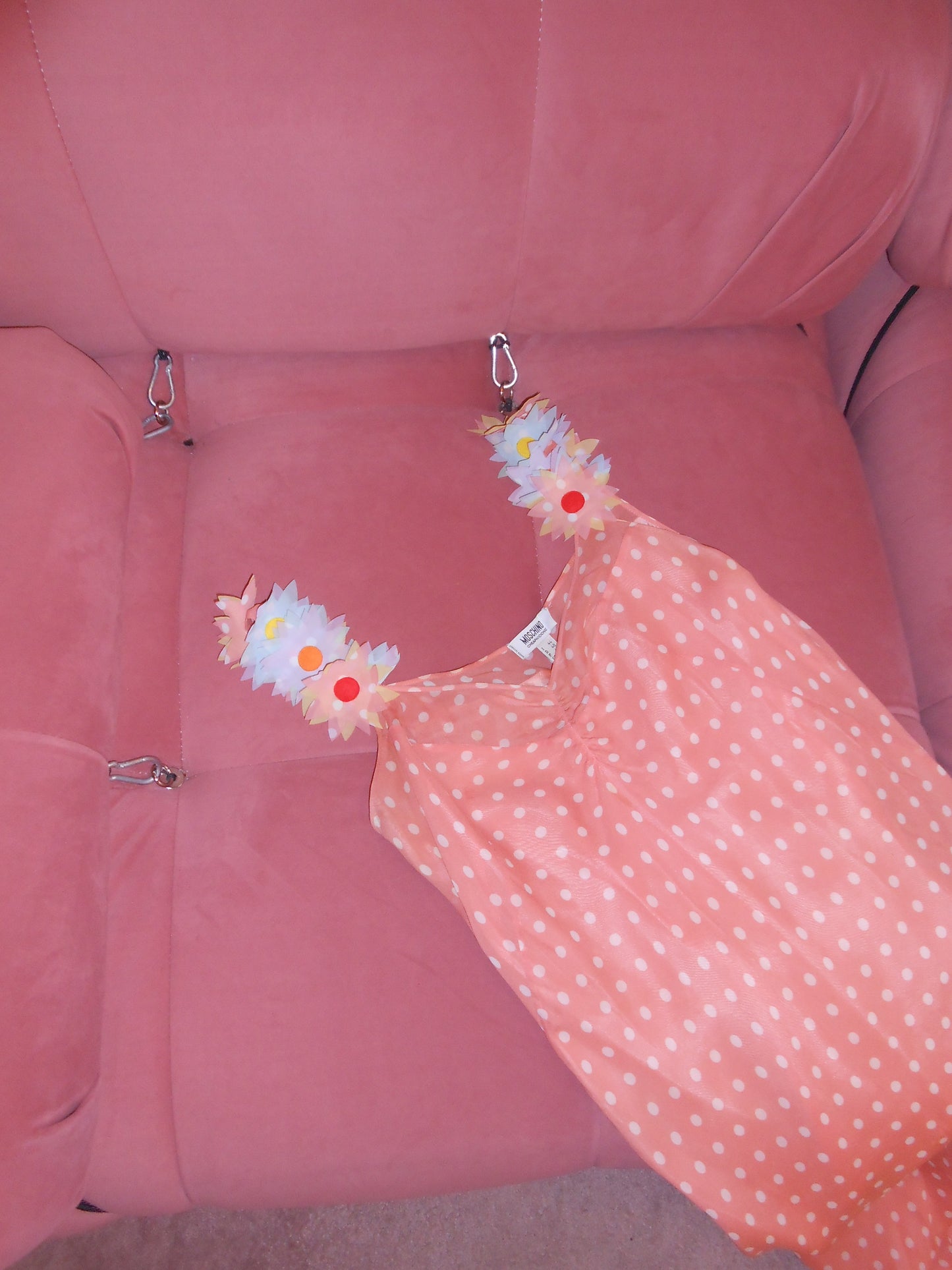 MOSCHINO CHEAP & CHIC	EARLY 2000S POLKA DOT DRESS WITH FLOWERS