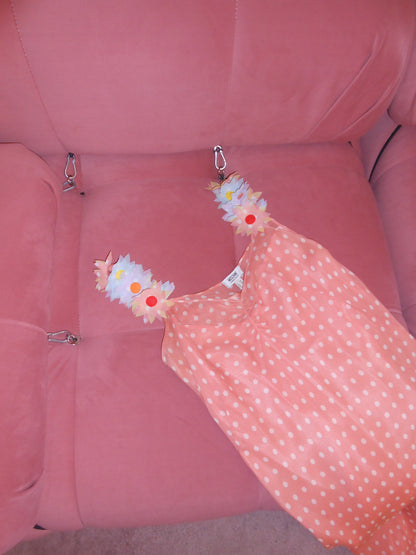 MOSCHINO CHEAP & CHIC	EARLY 2000S POLKA DOT DRESS WITH FLOWERS