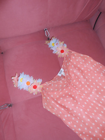 MOSCHINO CHEAP & CHIC	EARLY 2000S POLKA DOT DRESS WITH FLOWERS