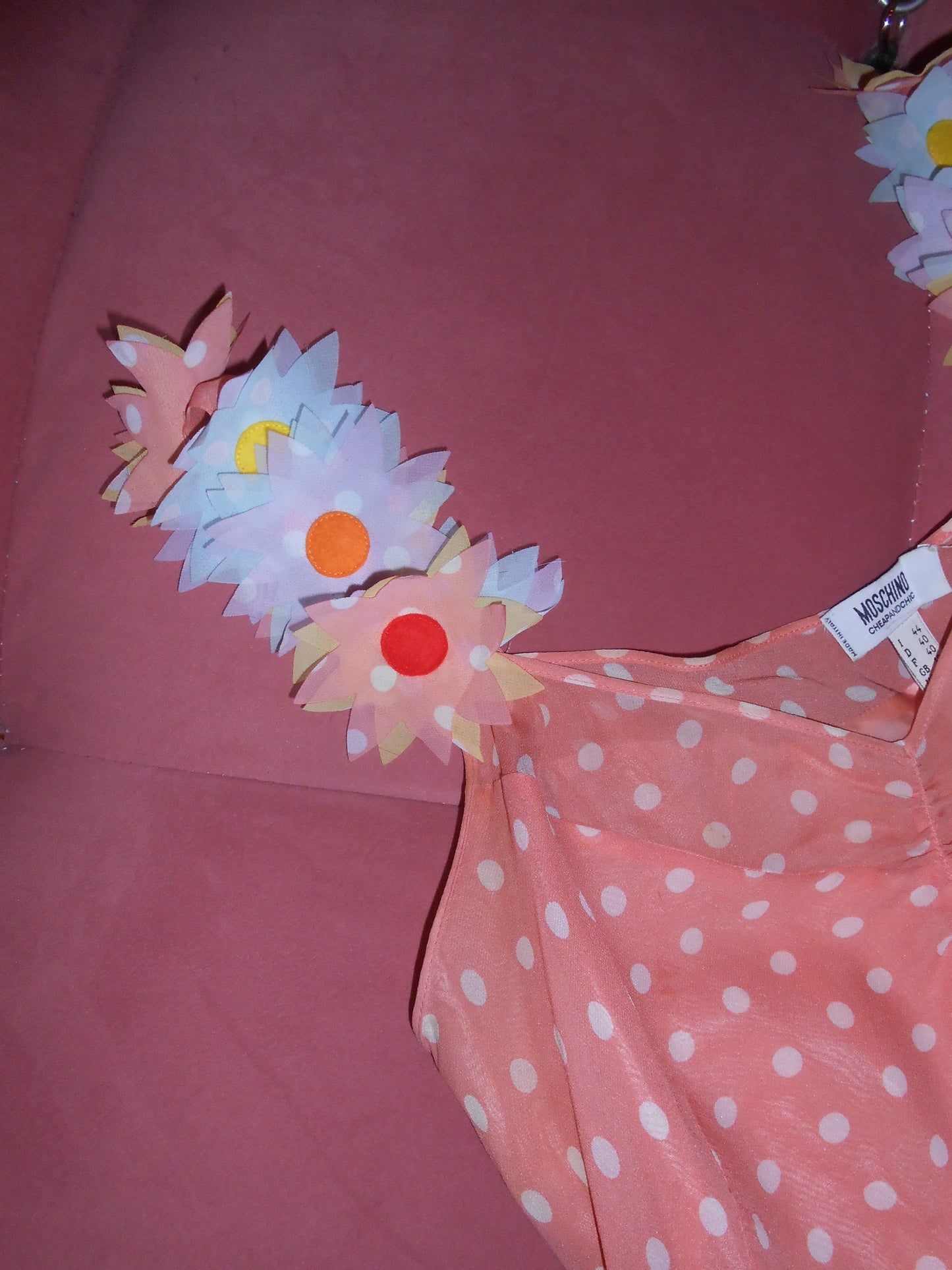 MOSCHINO CHEAP & CHIC	EARLY 2000S POLKA DOT DRESS WITH FLOWERS