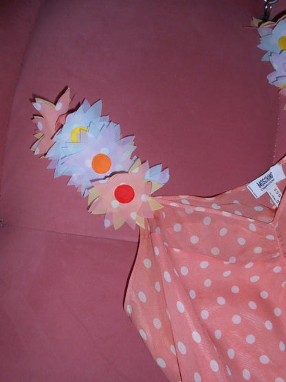 MOSCHINO CHEAP & CHIC	EARLY 2000S POLKA DOT DRESS WITH FLOWERS