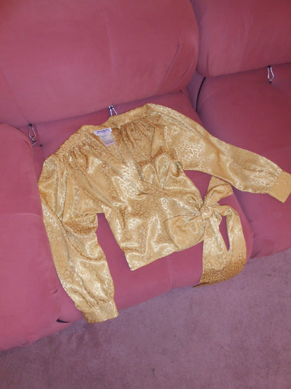 YVES SAINT LAURENT VARIATION FW 1990 SATIN WRAP TOP