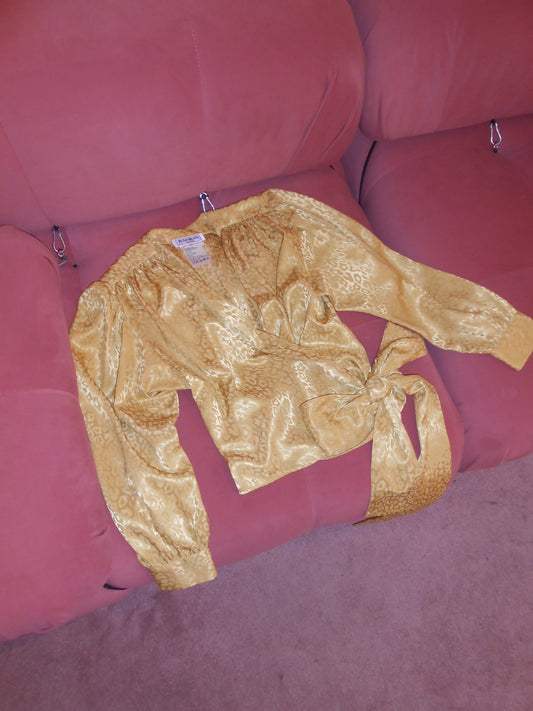 YVES SAINT LAURENT VARIATION FW 1990 SATIN WRAP TOP
