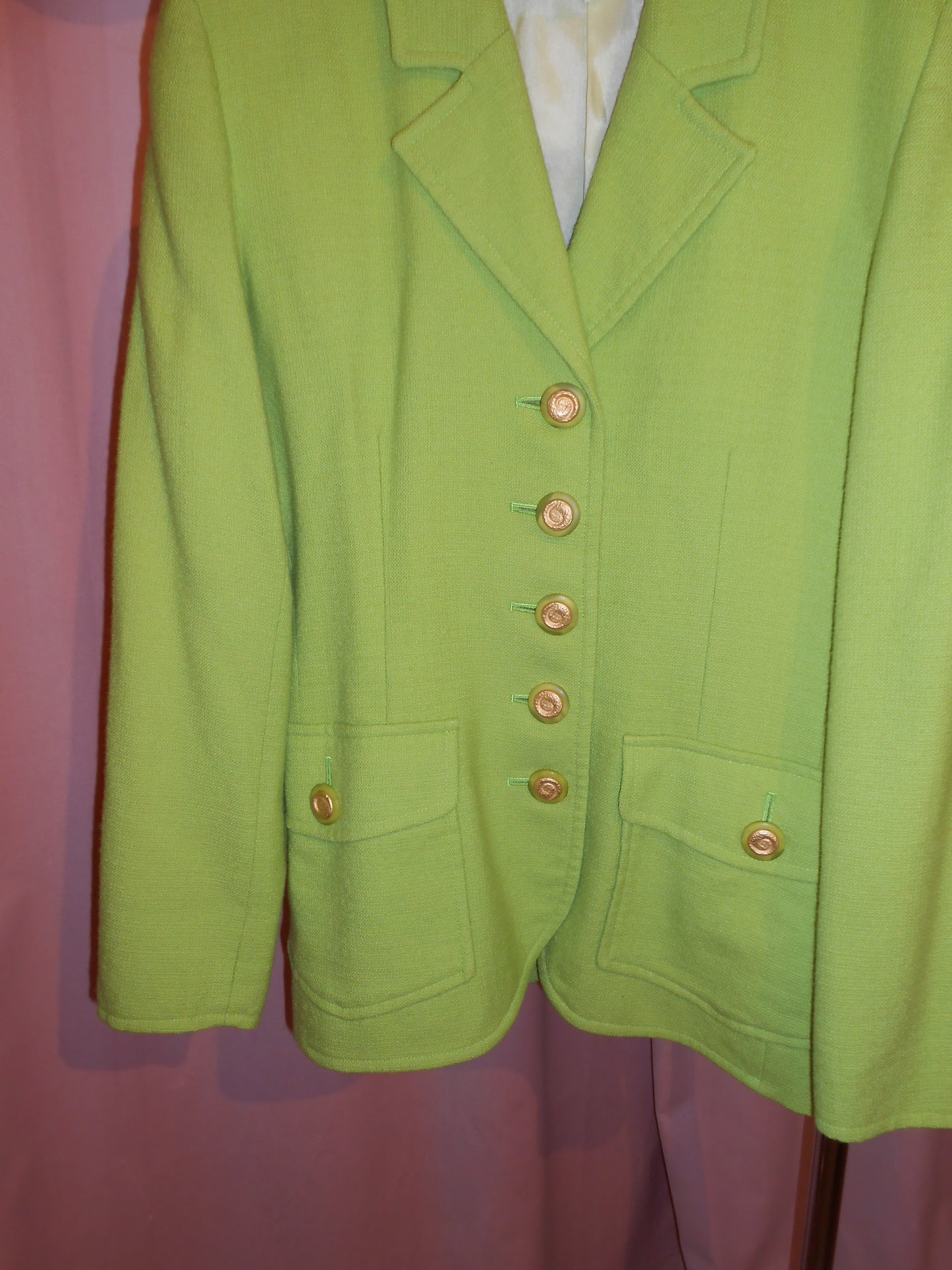 YVES SAINT LAURENT VARIATION SS 1996 GREEN SKIRT SUIT