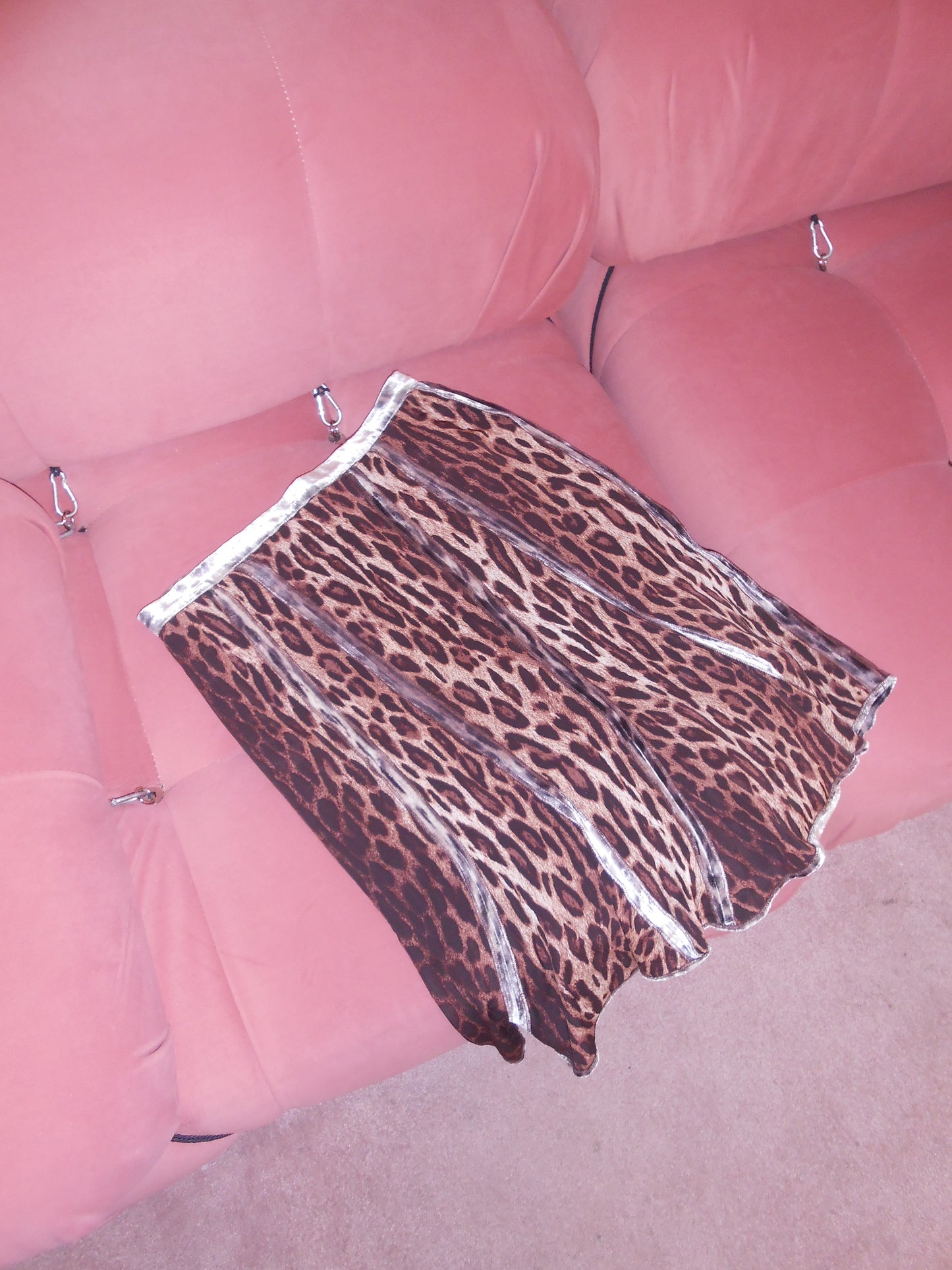 BLUMARINE EARLY 2000S LEOPARD AND VELVET SKIRT