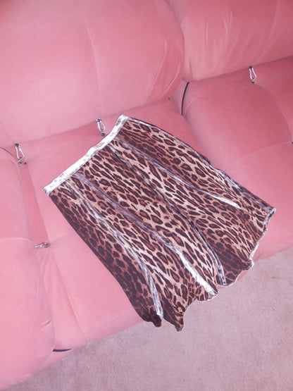 BLUMARINE EARLY 2000S LEOPARD AND VELVET SKIRT