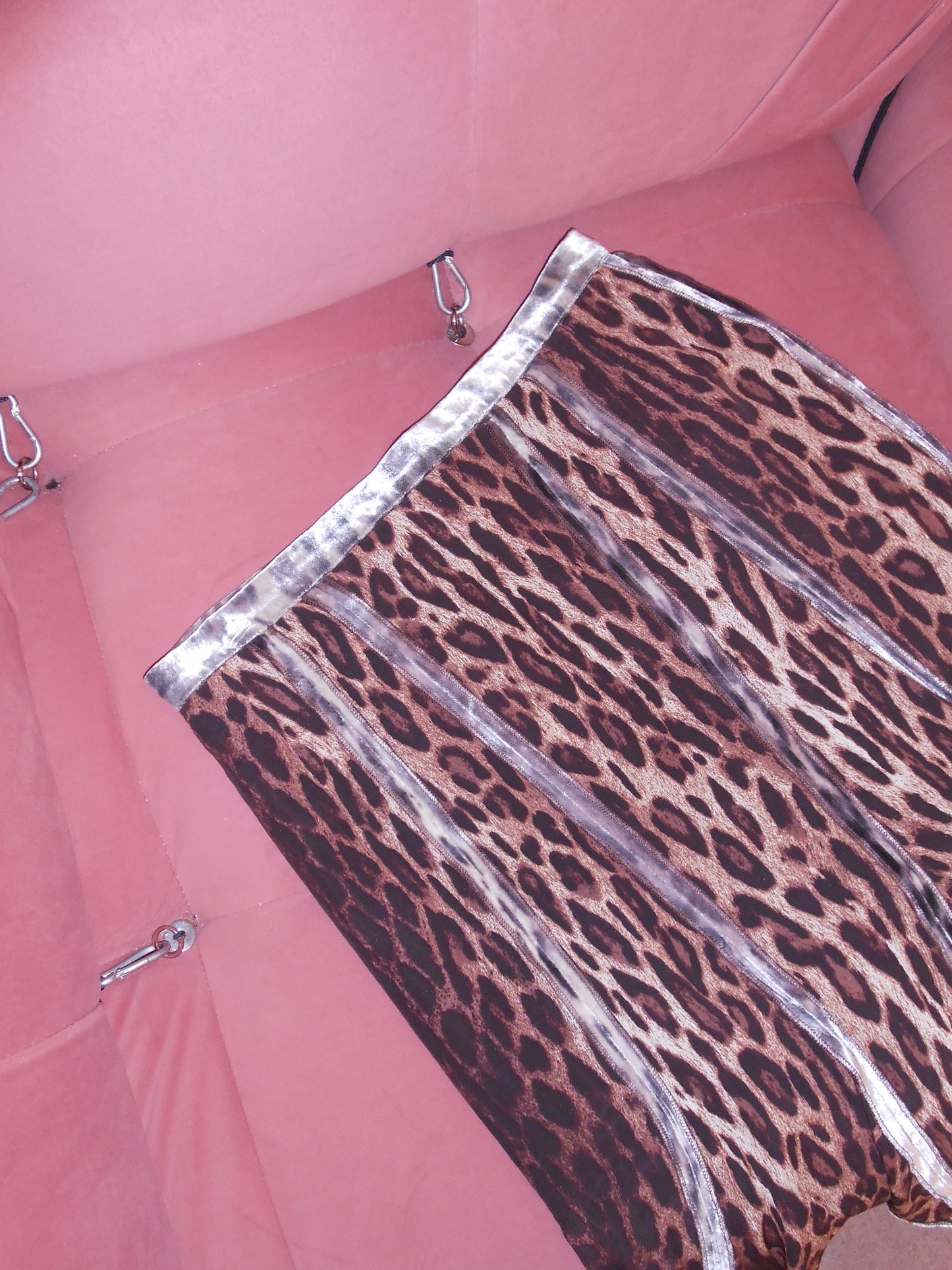 BLUMARINE EARLY 2000S LEOPARD AND VELVET SKIRT