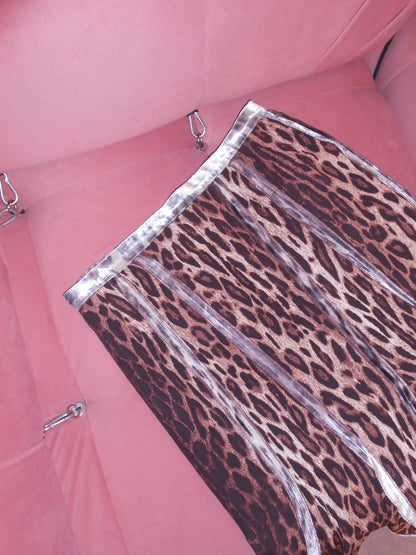 BLUMARINE EARLY 2000S LEOPARD AND VELVET SKIRT