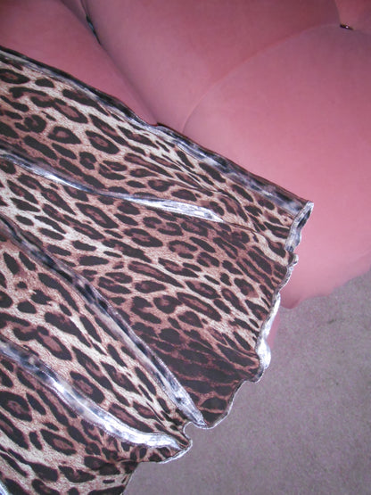 BLUMARINE EARLY 2000S LEOPARD AND VELVET SKIRT