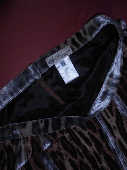BLUMARINE EARLY 2000S LEOPARD AND VELVET SKIRT