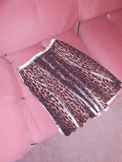 BLUMARINE EARLY 2000S LEOPARD AND VELVET SKIRT