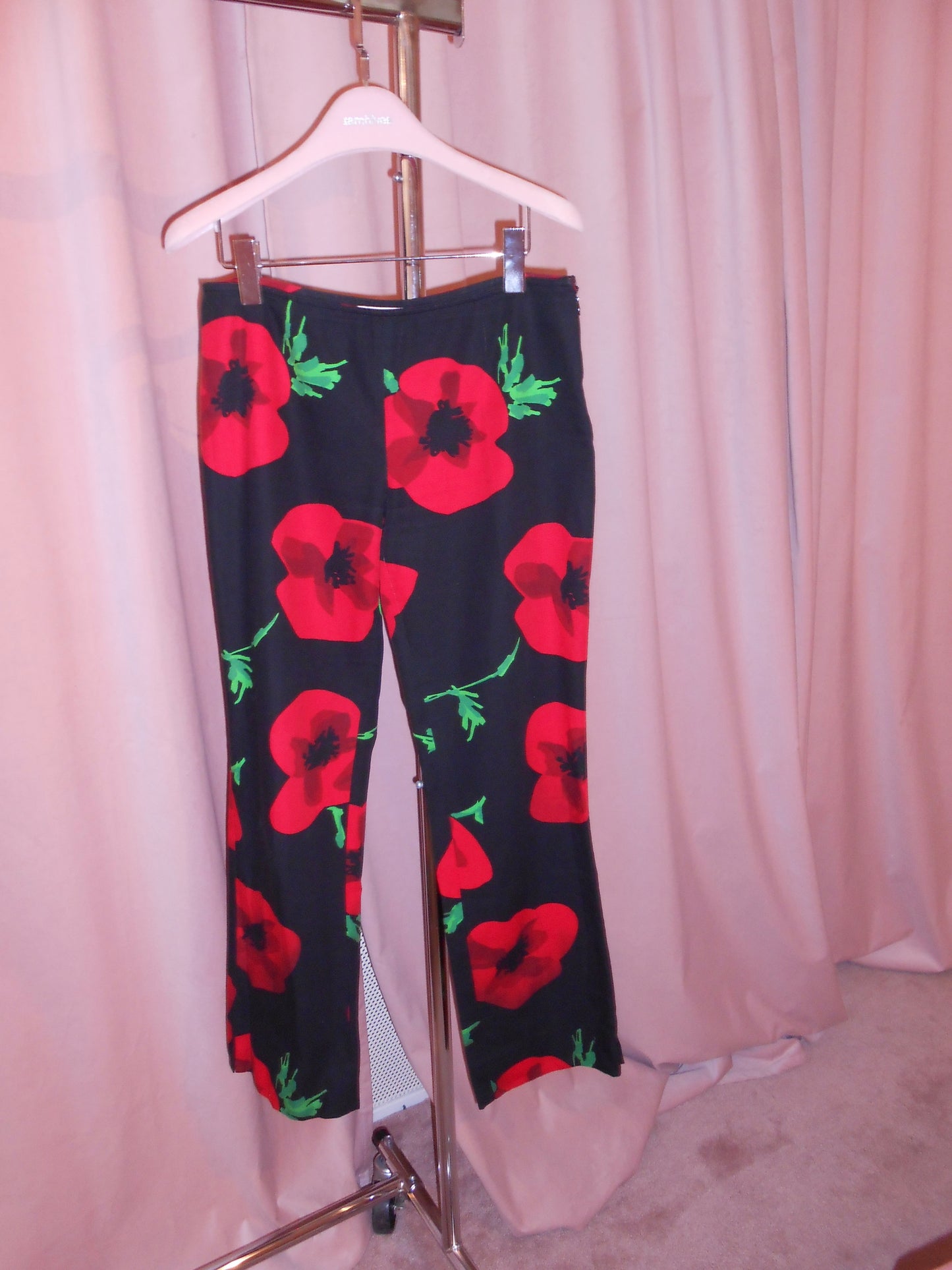 MOSCHINO CHEAP & CHIC	1990S LINEN FLORAL TROUSERS