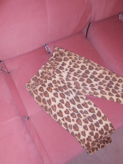 MOSCHINO JEANS EARLY 2000S HEART LEOPARD PANTS