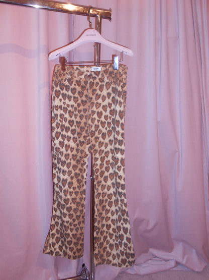 MOSCHINO JEANS EARLY 2000S HEART LEOPARD PANTS