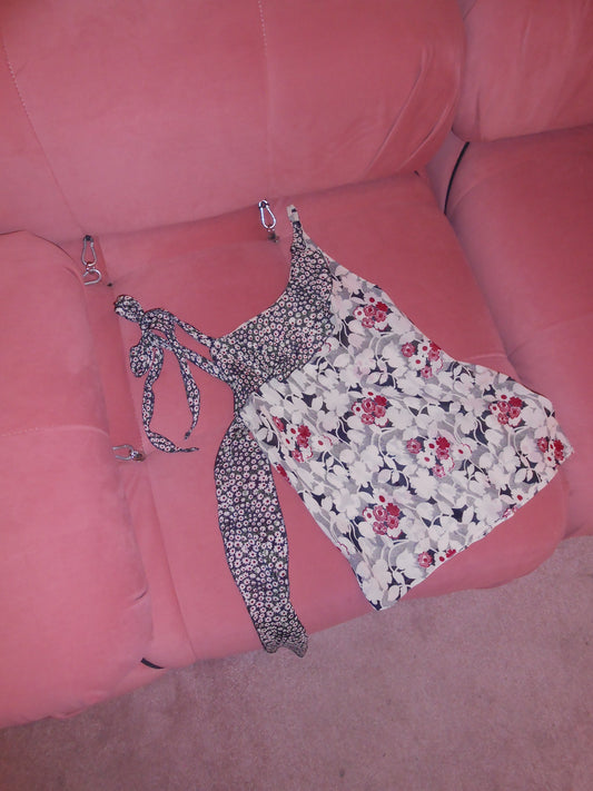 LOLITA LEMPICKA 1990S PRINTED CAMI WITH RUFFLE