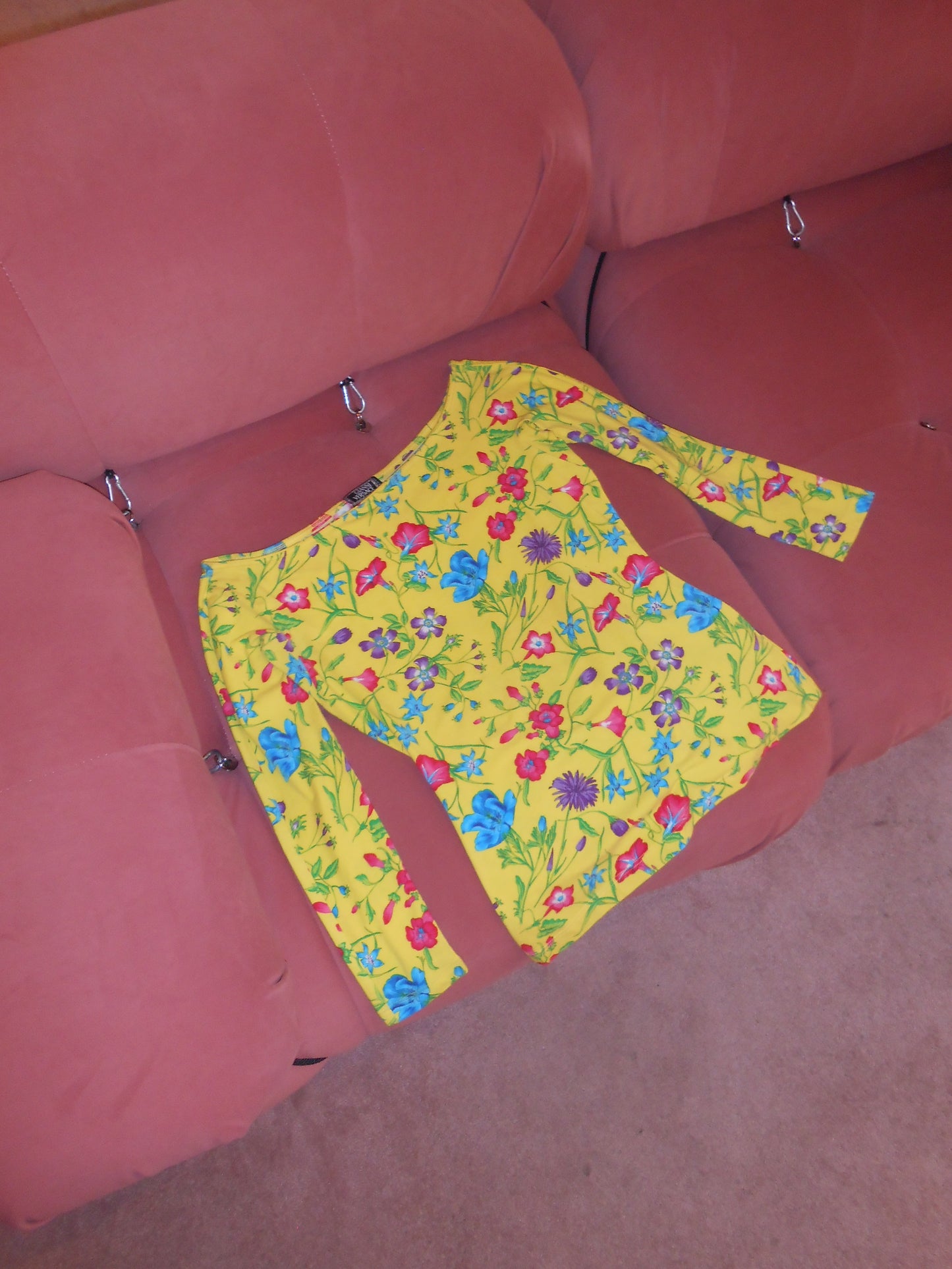 GIANNI VERSACE	1990S BOAT NECK PRINTED TOP