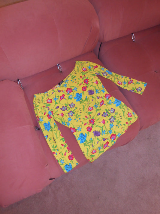 GIANNI VERSACE	1990S BOAT NECK PRINTED TOP