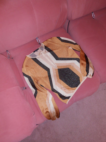 GUCCI BY TOM FORD FW 2000 LUREX GEOMETRIC BLOUSE