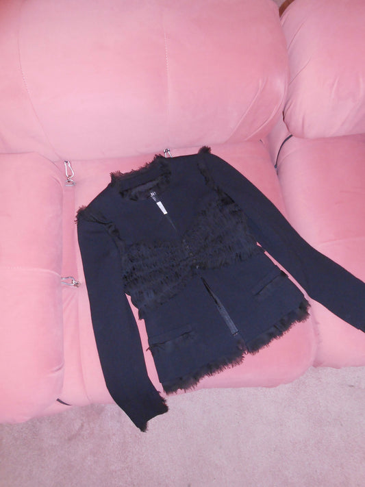 CHANEL BY KARL LAGERFELD SS 2004 JACKET WITH SILK RUCHING
