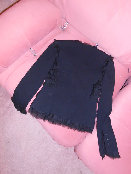 CHANEL BY KARL LAGERFELD SS 2004 JACKET WITH SILK RUCHING