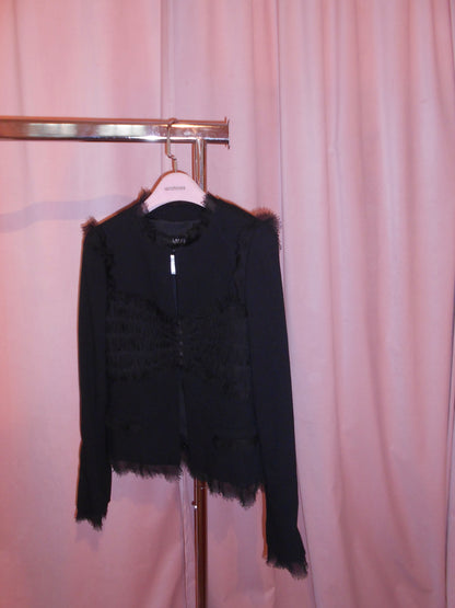 CHANEL BY KARL LAGERFELD SS 2004 JACKET WITH SILK RUCHING