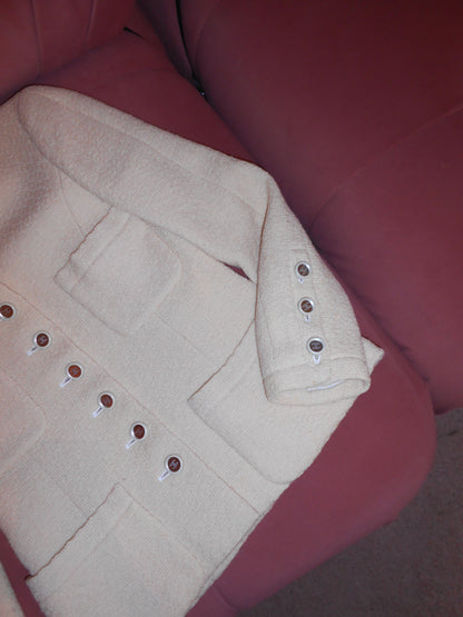 CHANEL BY KARL LAGERFELD CRUISE 1995 TWEED SKIRT SUIT WITH MIRROR BUTTONS