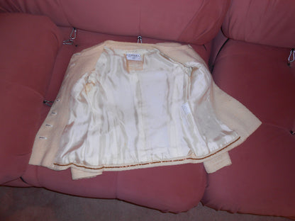 CHANEL BY KARL LAGERFELD CRUISE 1995 TWEED SKIRT SUIT WITH MIRROR BUTTONS