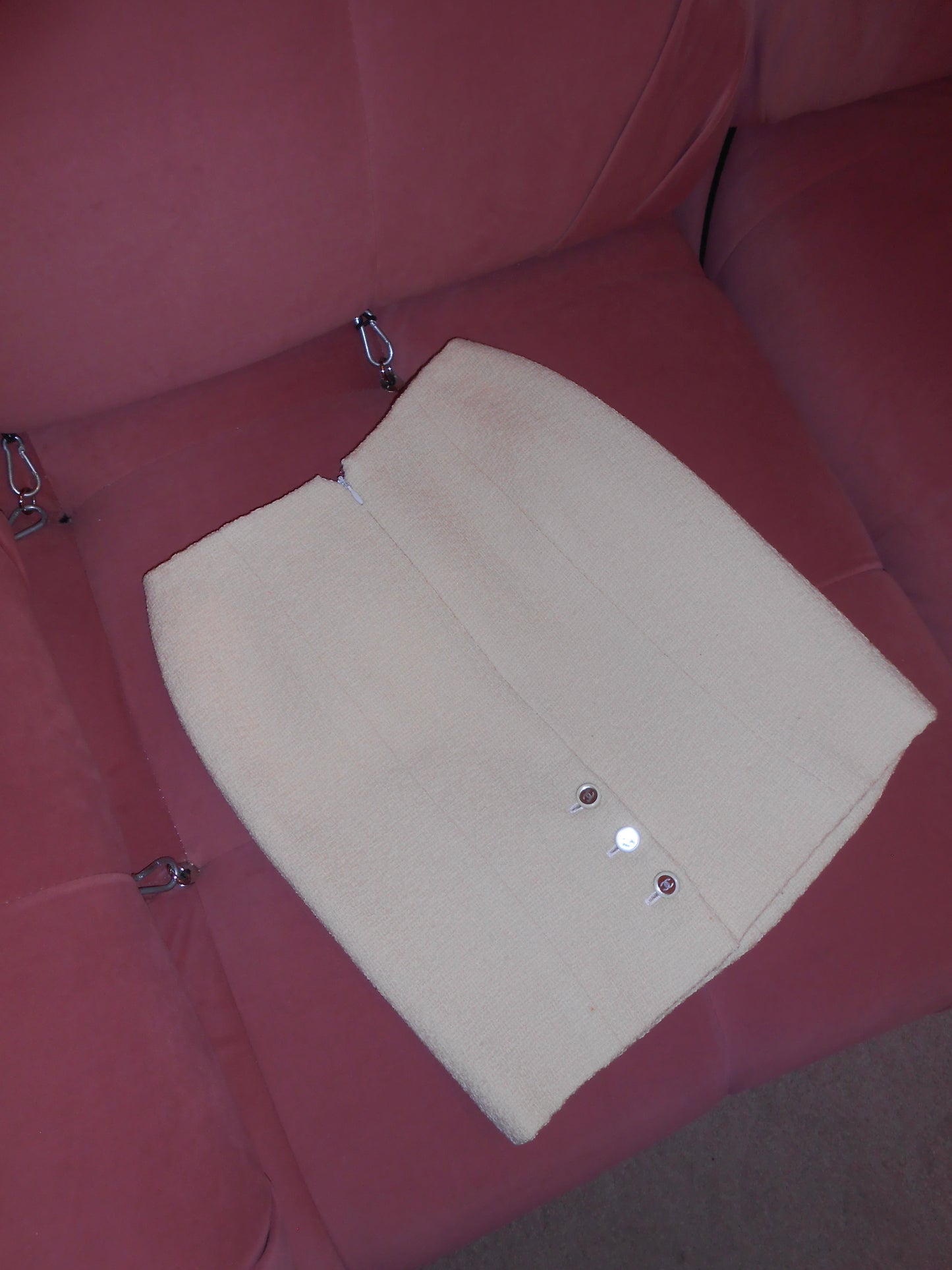 CHANEL BY KARL LAGERFELD CRUISE 1995 TWEED SKIRT SUIT WITH MIRROR BUTTONS