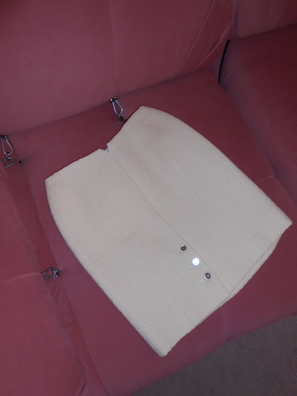 CHANEL BY KARL LAGERFELD CRUISE 1995 TWEED SKIRT SUIT WITH MIRROR BUTTONS