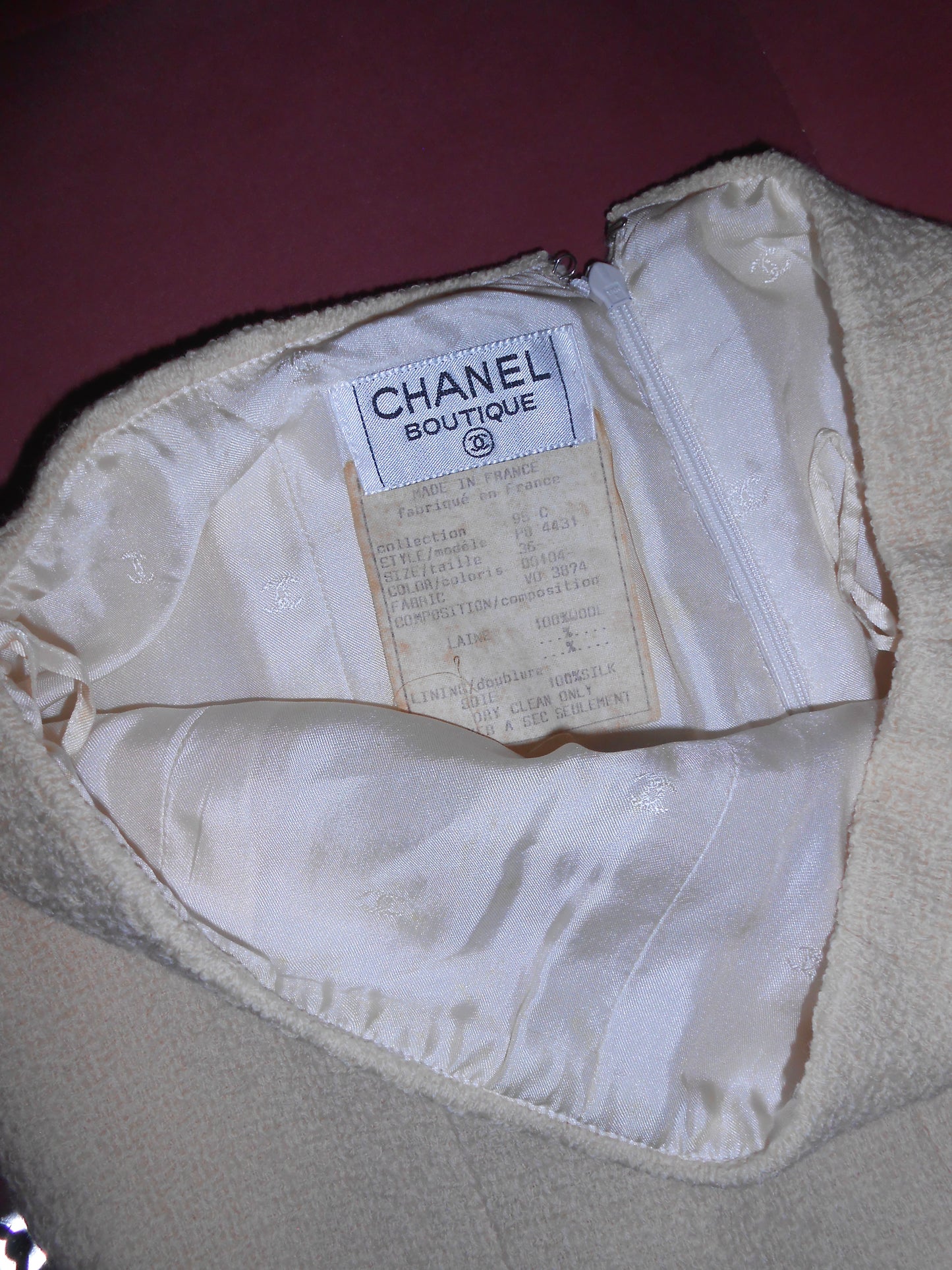 CHANEL BY KARL LAGERFELD CRUISE 1995 TWEED SKIRT SUIT WITH MIRROR BUTTONS