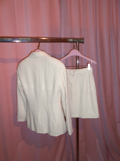 CHANEL BY KARL LAGERFELD SS 1994 TWEED DOUBLE BREASTED SKIRT SUIT