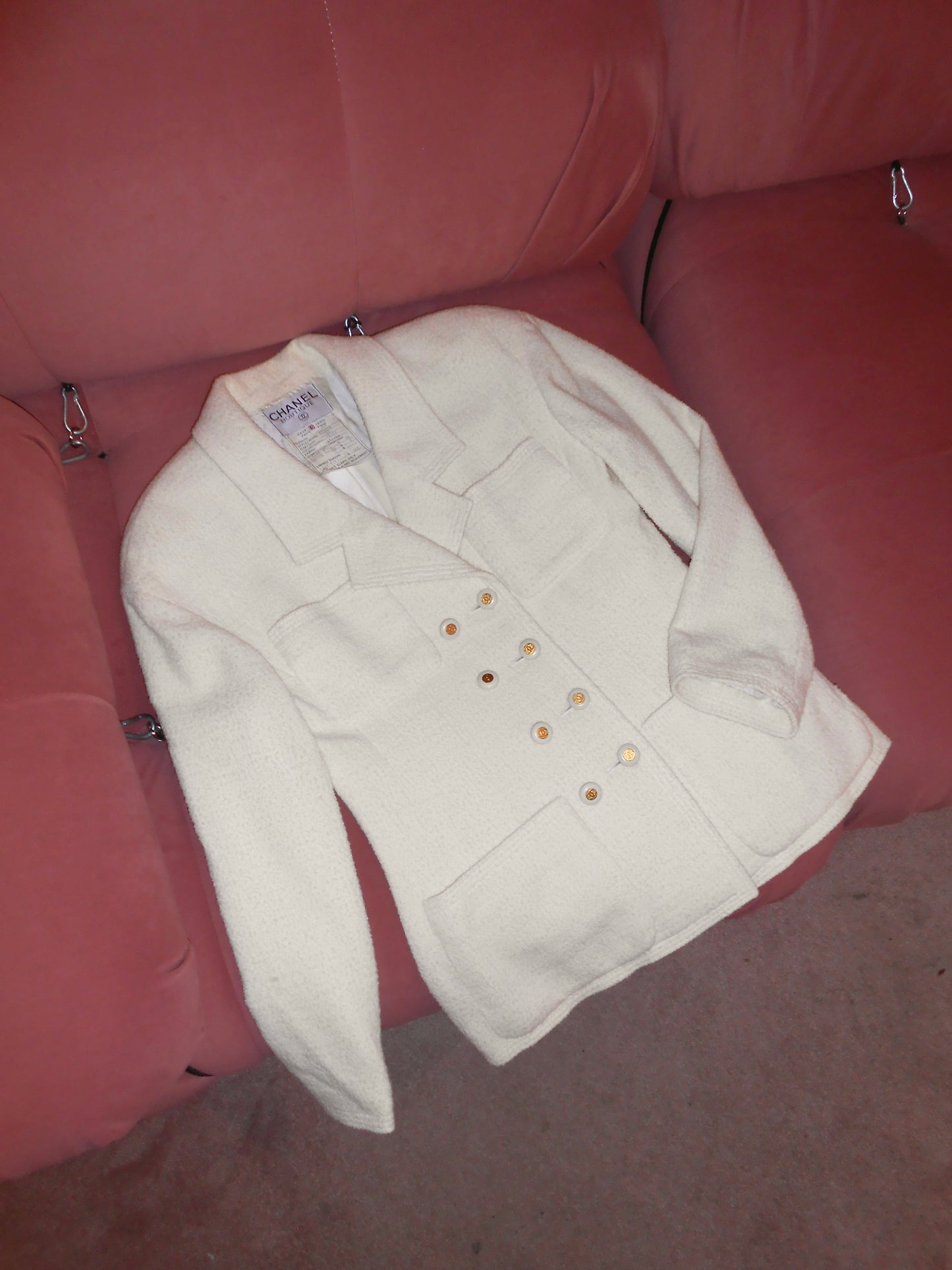 CHANEL BY KARL LAGERFELD SS 1994 TWEED DOUBLE BREASTED SKIRT SUIT