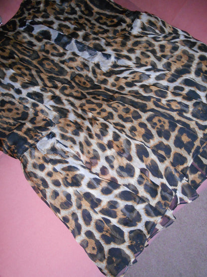 YVES SAINT LAURENT BY TOM FORD SS 2002 SILK SHEER JAGUAR SKIRT