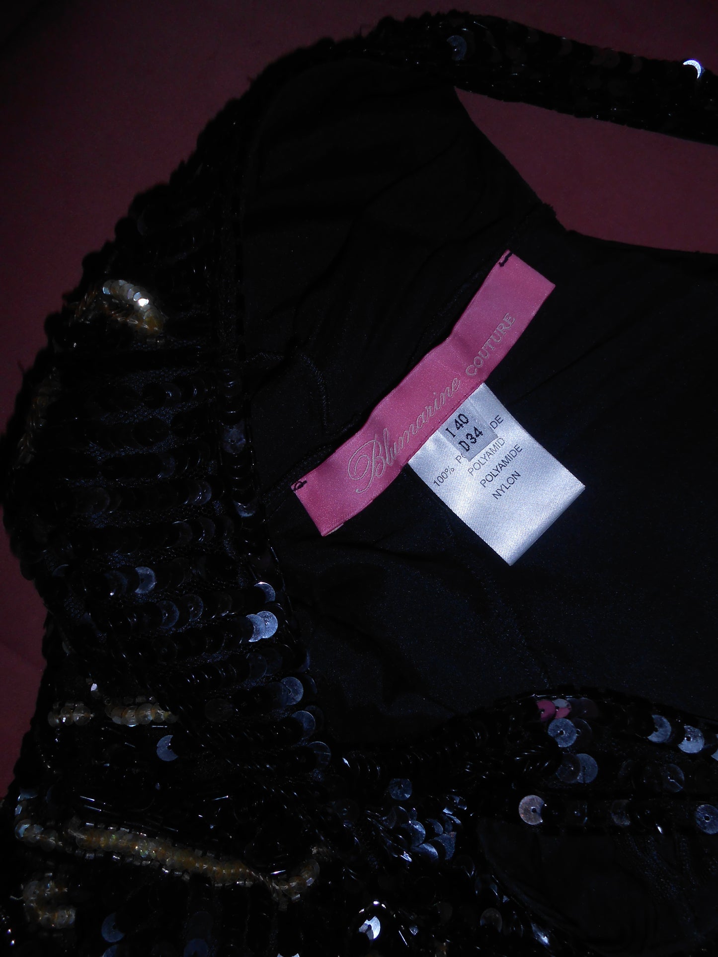 BLUMARINE COUTURE EARLY 2000S SEQUIN DRESS WITH FLOWERS