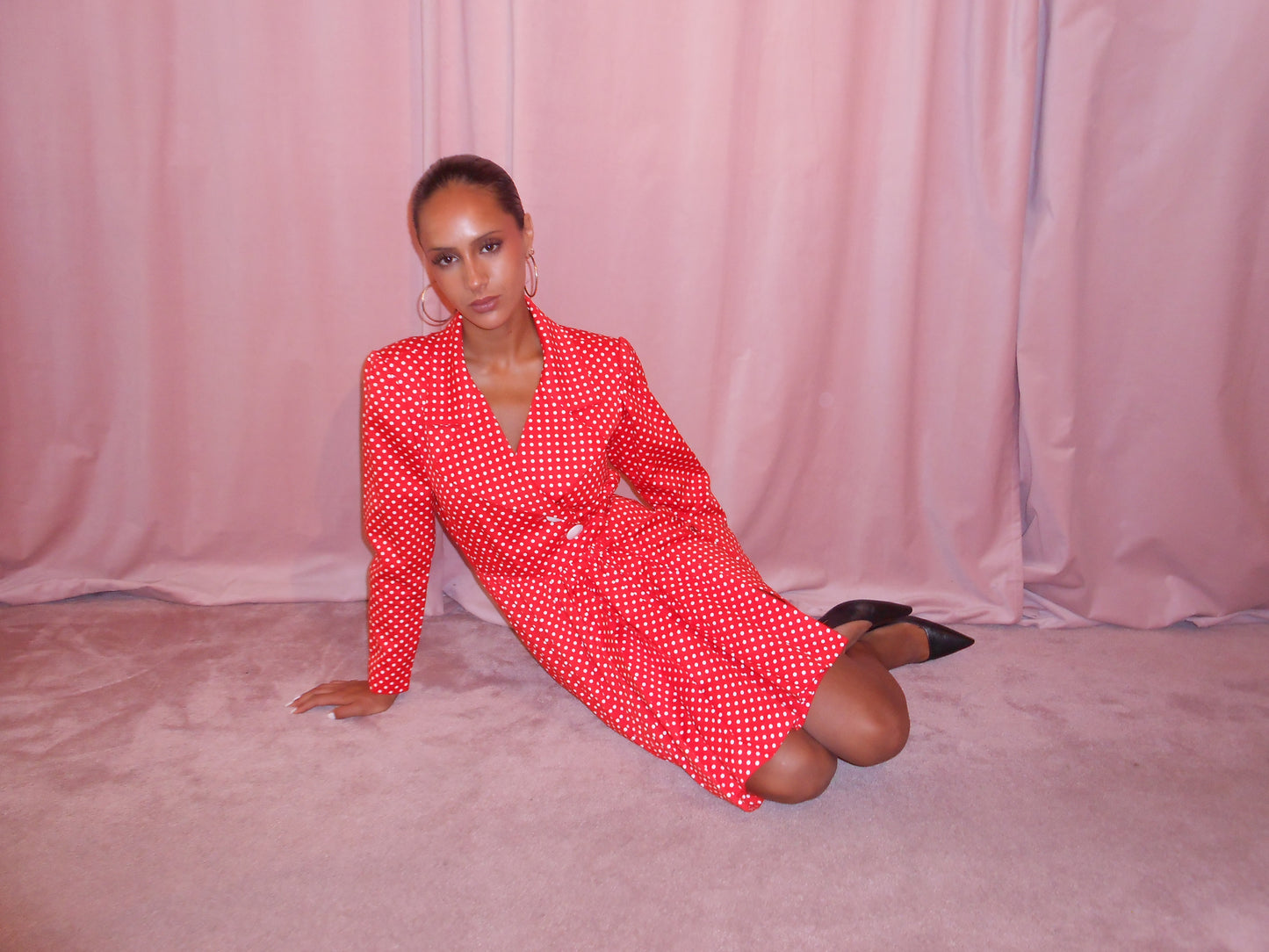 YVES SAINT LAURENT SS 1990 POLKA DOT WRAP DRESS