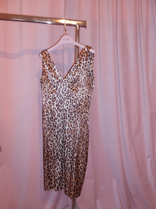 DOLCE & GABBANA EARLY 2000S SATIN LEOPARD DRESS