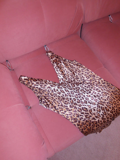 DOLCE & GABBANA EARLY 2000S SATIN LEOPARD DRESS