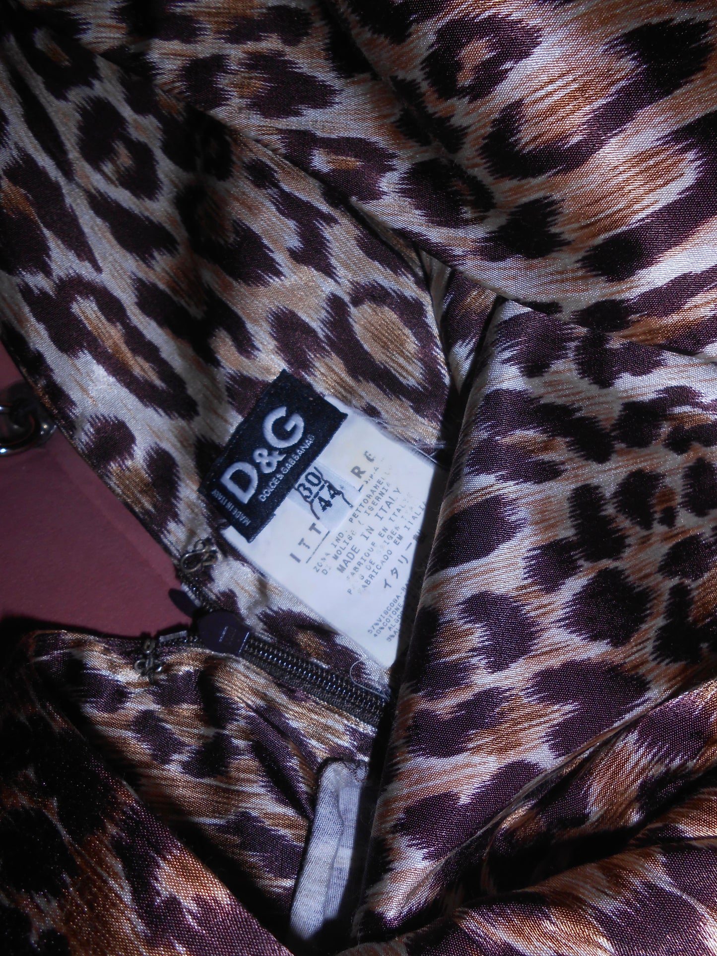 DOLCE & GABBANA EARLY 2000S SATIN LEOPARD DRESS