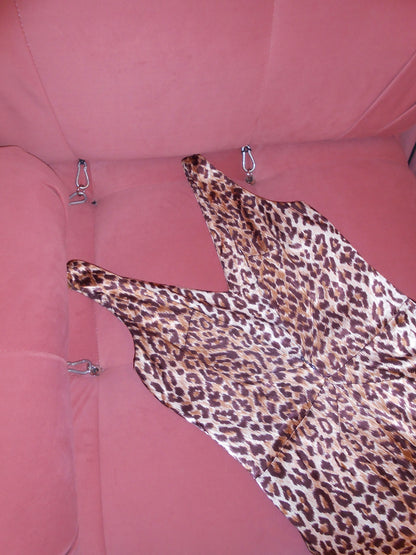 DOLCE & GABBANA EARLY 2000S SATIN LEOPARD DRESS