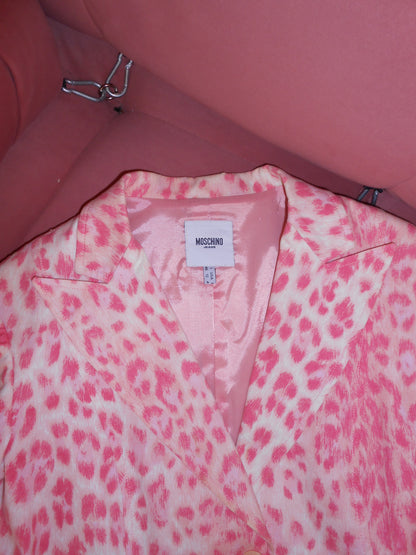 MOSCHINO CHEAP & CHIC	EARLY 2000S PINK LEOPARD JACKET
