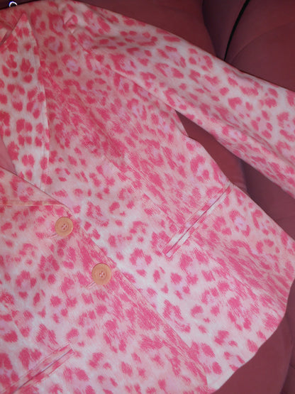 MOSCHINO CHEAP & CHIC	EARLY 2000S PINK LEOPARD JACKET