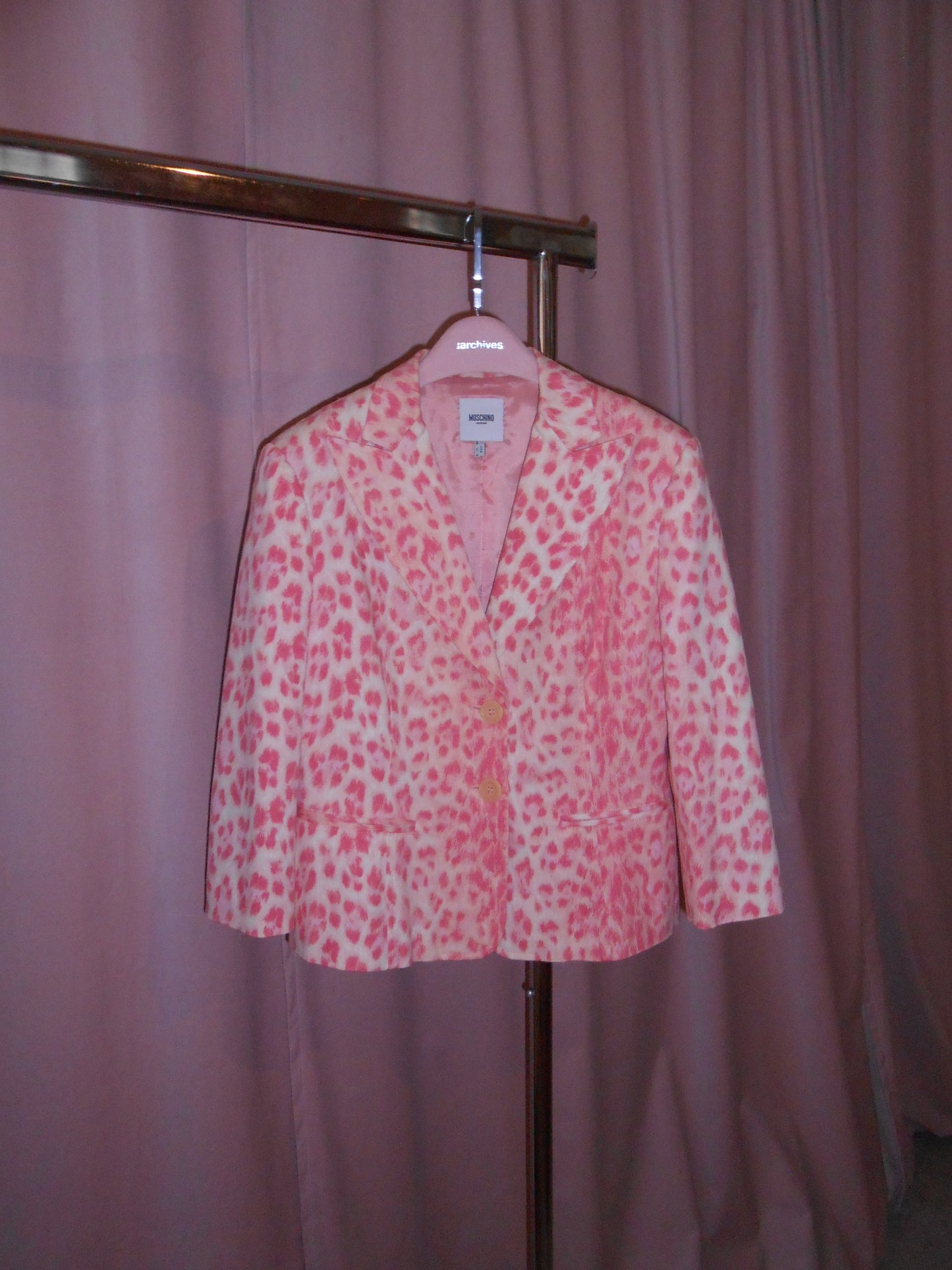 MOSCHINO CHEAP & CHIC	EARLY 2000S PINK LEOPARD JACKET