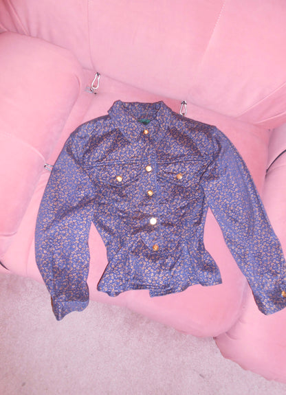GAULTIER JUNIOR SS 1988	PRINTED DENIM HOURGLASS JACKET