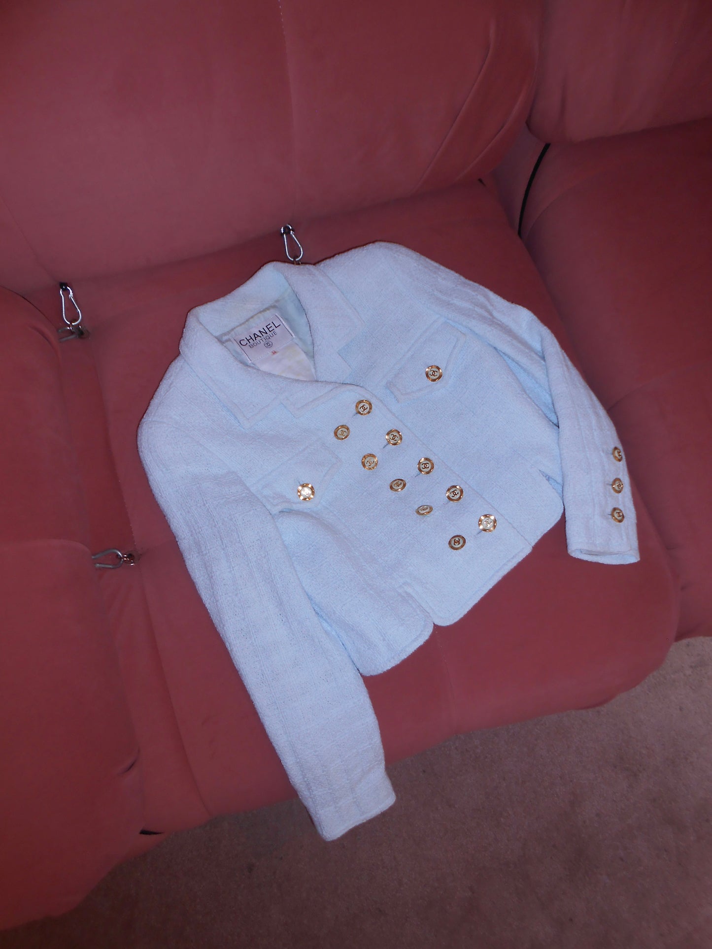 CHANEL BY KARL LAGERFELD CRUISE 1993 TWEED DOUBLE BREASTED CROPPED JACKET