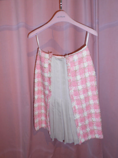 CHANEL BY KARL LAGERFELD CRUISE 2004 TWEED & SILK SKIRT SUIT