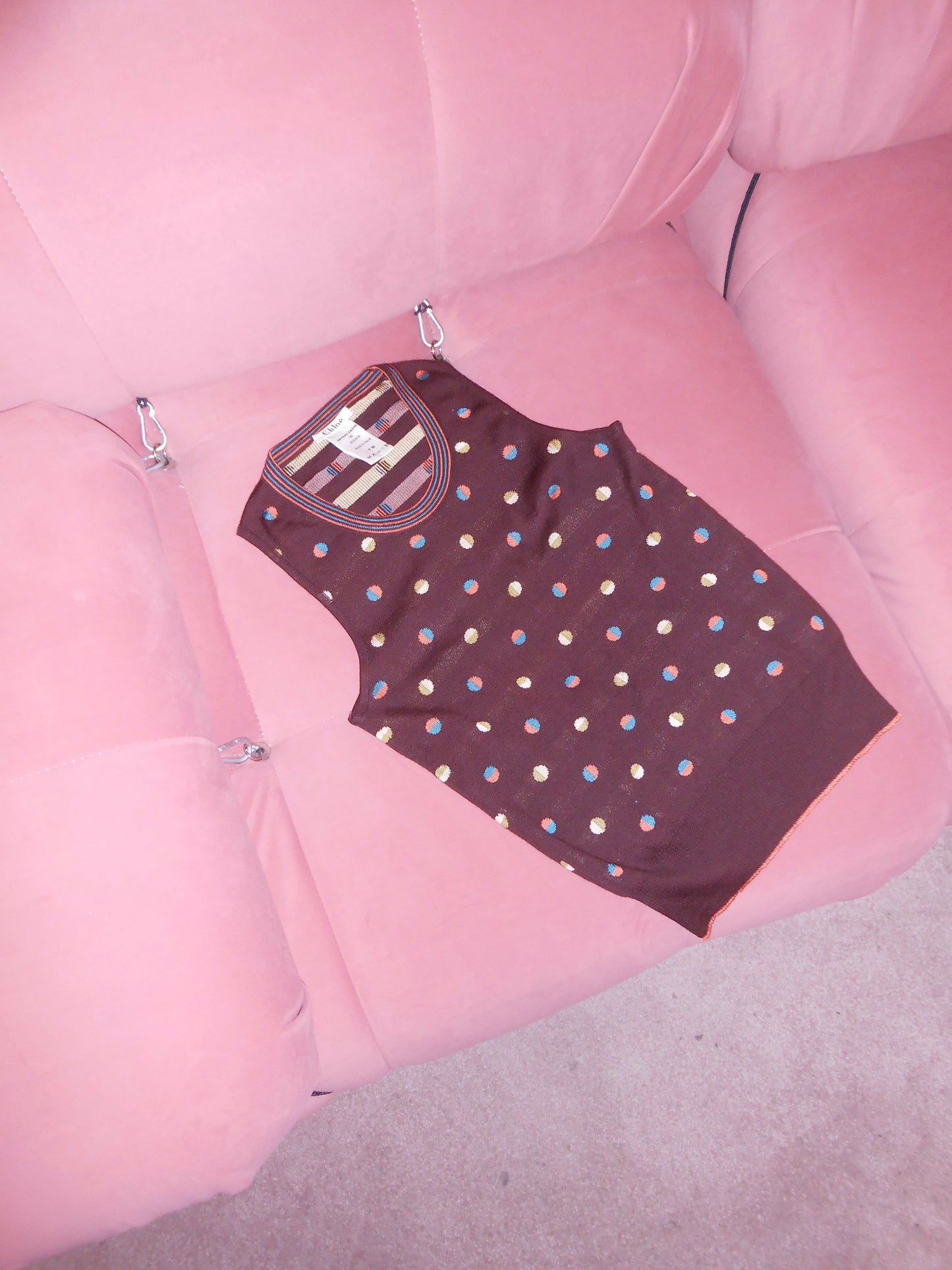 CHLOE BY PHOEBE PHILO FW 2002 POLKA DOT SWEATER VEST