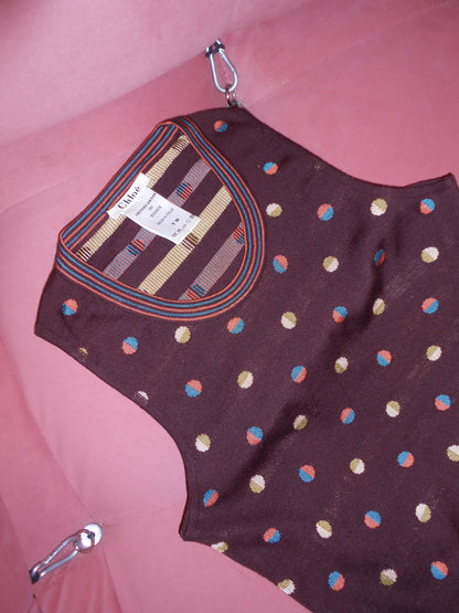 CHLOE BY PHOEBE PHILO FW 2002 POLKA DOT SWEATER VEST