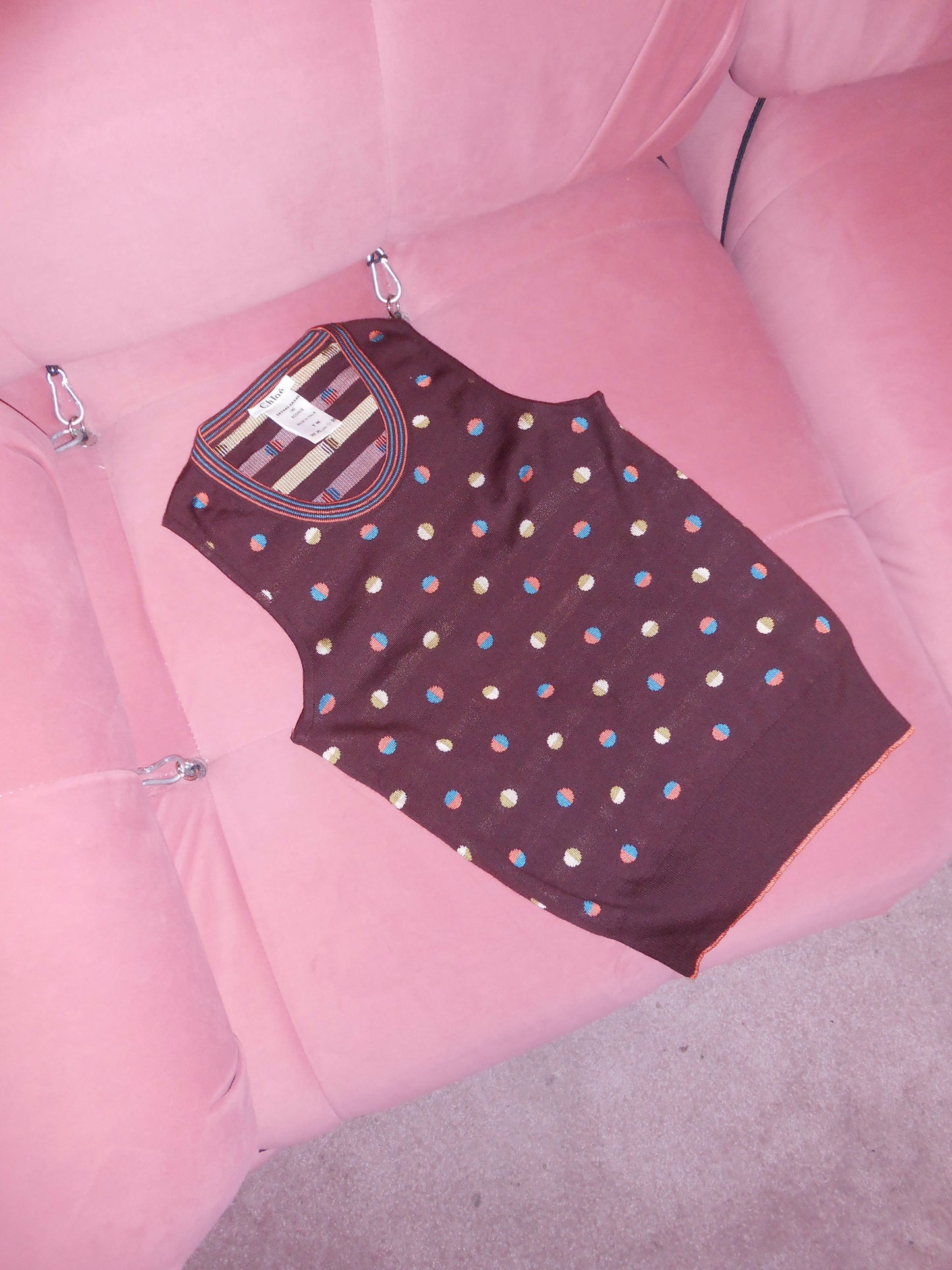 CHLOE BY PHOEBE PHILO FW 2002 POLKA DOT SWEATER VEST