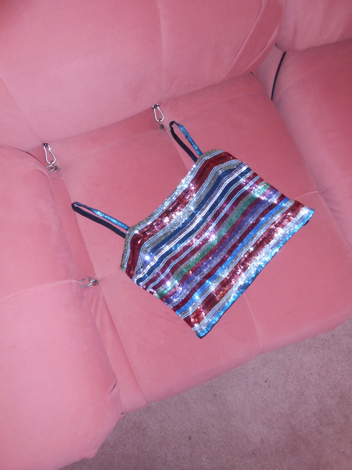 ARMANI	1990S SEQUIN STRIPED TANK